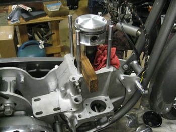 Piston being fitted
